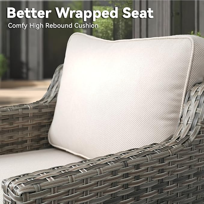 Buenhomino Outdoor Patio Furniture Set-PE Wicker Sofa Couch