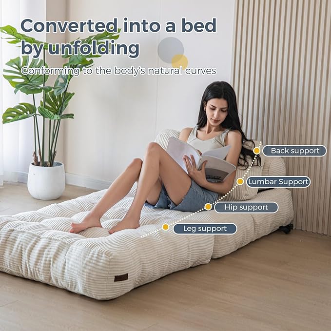 MAXYOYO Folding Sofa Bed, Convertible Sleeper Chair