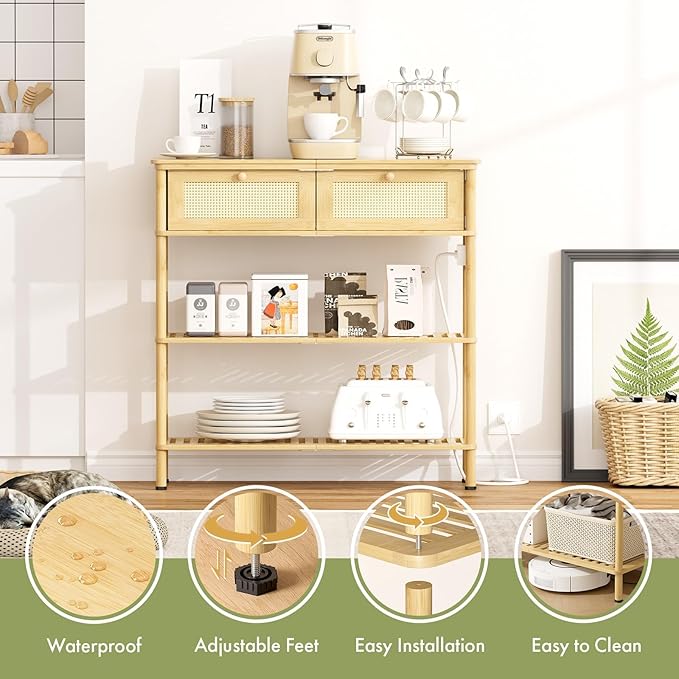 Entryway Table Sofa Console Table, Bamboo Small Entry Way Table