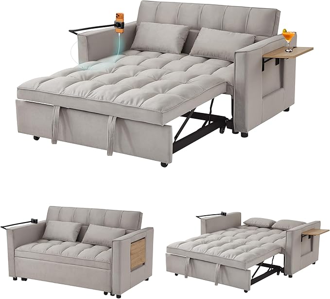 70” 3-in-1 Convertible Sofa Bed Couch