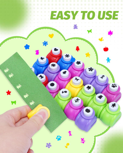 UCEC 20PCS Kids Mini Hole Puncher for Crafts, Paper Punch Shape Maple Leaf Heart Star Snowflake, Shaped Hole Punches Shape Cutters for Paper Nail Art Thanksgiving Christmas Gifts Scrapbooking Cards