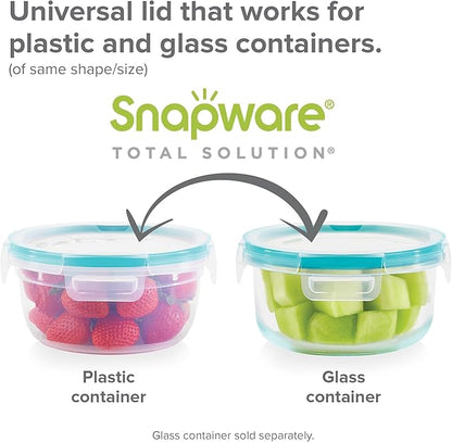Snapware Plastic Total Solution 2-Pack (4-Cup) Food Storage Containers Set, Leakproof & Airtight Plastic Locking Lids Round Tupperware, Non-Toxic BPA-Free Lids, Microwave Dishwasher Freezer Safe