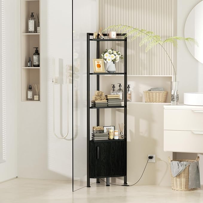 Furnulem Corner Shelf, 5-Tier Corner Cabinet