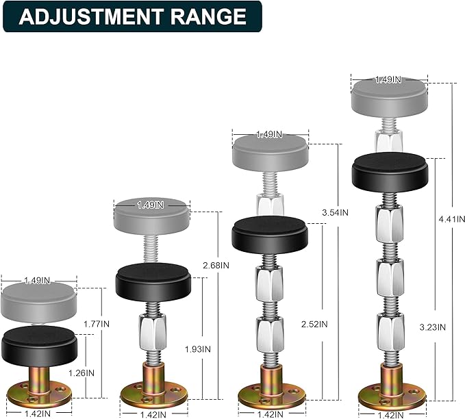 Krisler Adjustable Threaded Bed Frame Anti-Shake Tool, Headboard Stoppers