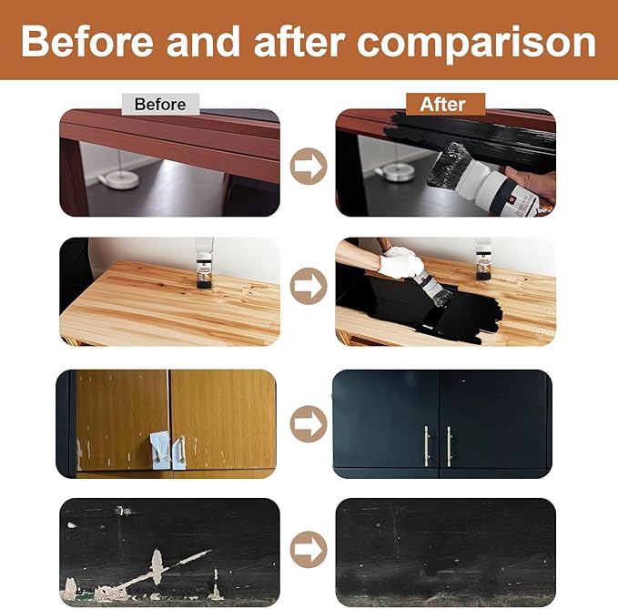 Black Paint, Touch-Up Paint for Furniture, No Sanding, Fast Drying, Water Based