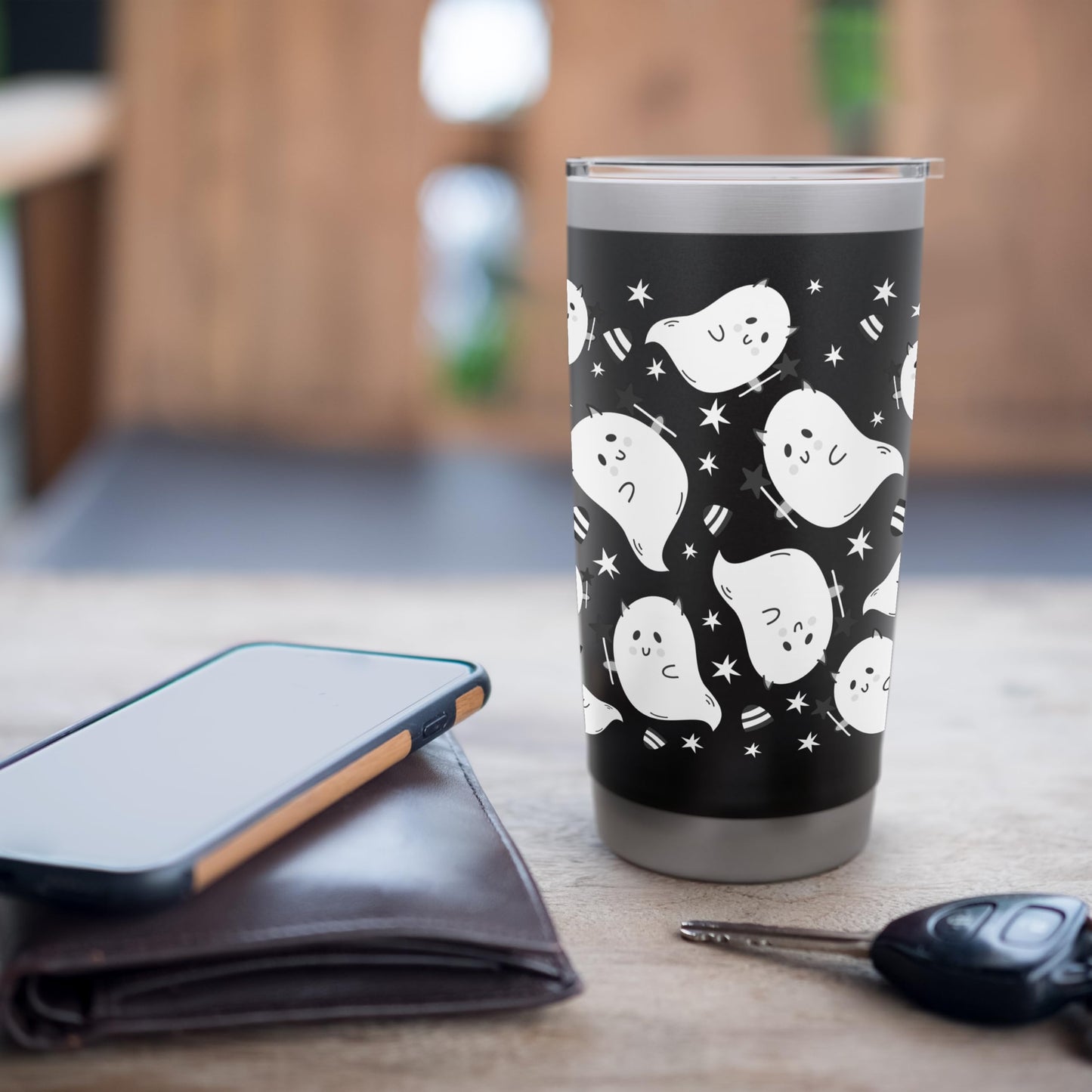 Halloween Ghost, Funny Cute Ghost Print Stainless Steel Insulated Tumbler