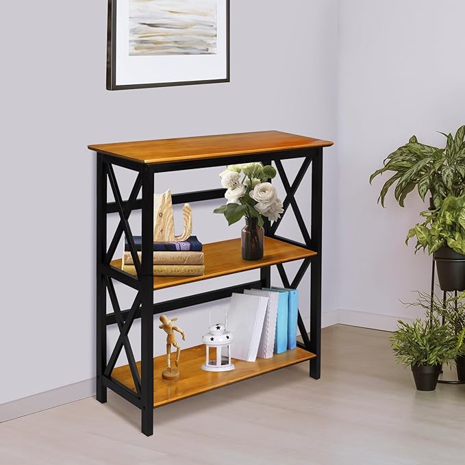 Casual Home Shelf Bookcase Antique Walnut/Black