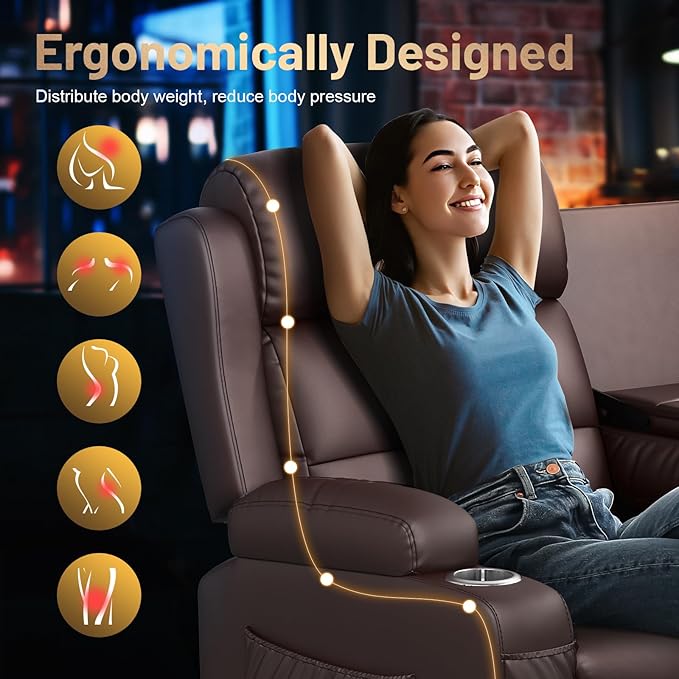 3-Seater Loveseat Recliner Sofa, RV Wall Hugger Home Theater Seating Reclining