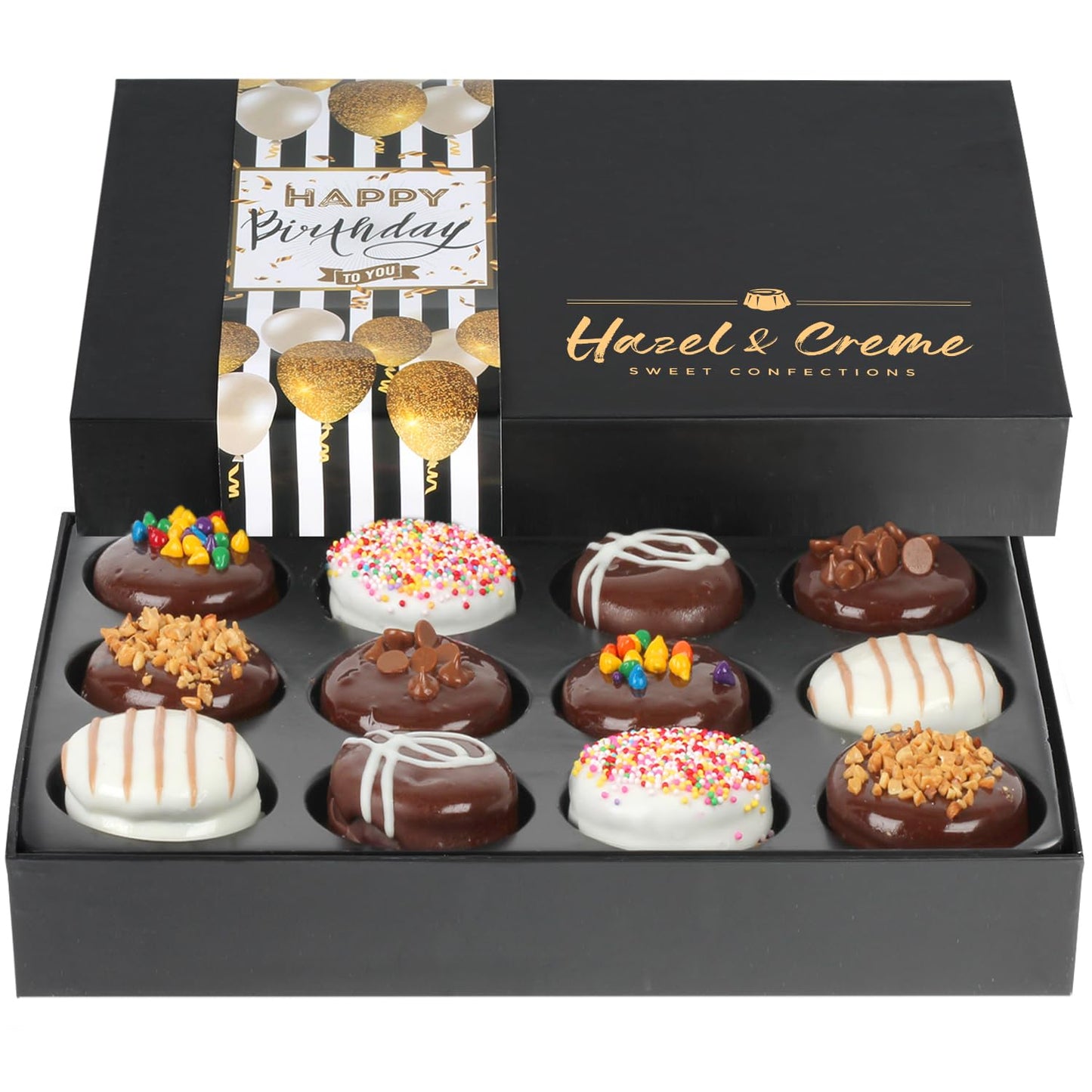 Happy Birthday Cookies - Birthday Cookie Gift Basket - Gourmet Food Gifting for Him/Her (Large, Assorted Flavors)