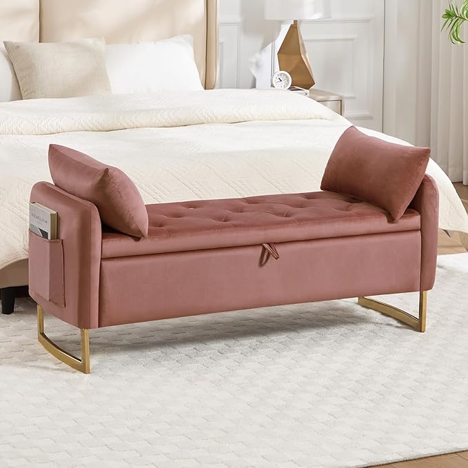 48" End of Bed Bench, Modern Storage Benches