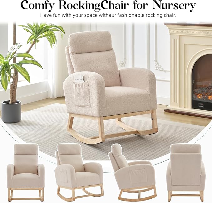 GAOMON Rocking Chair Glider for Nursery, Comfy Rocker Nursery