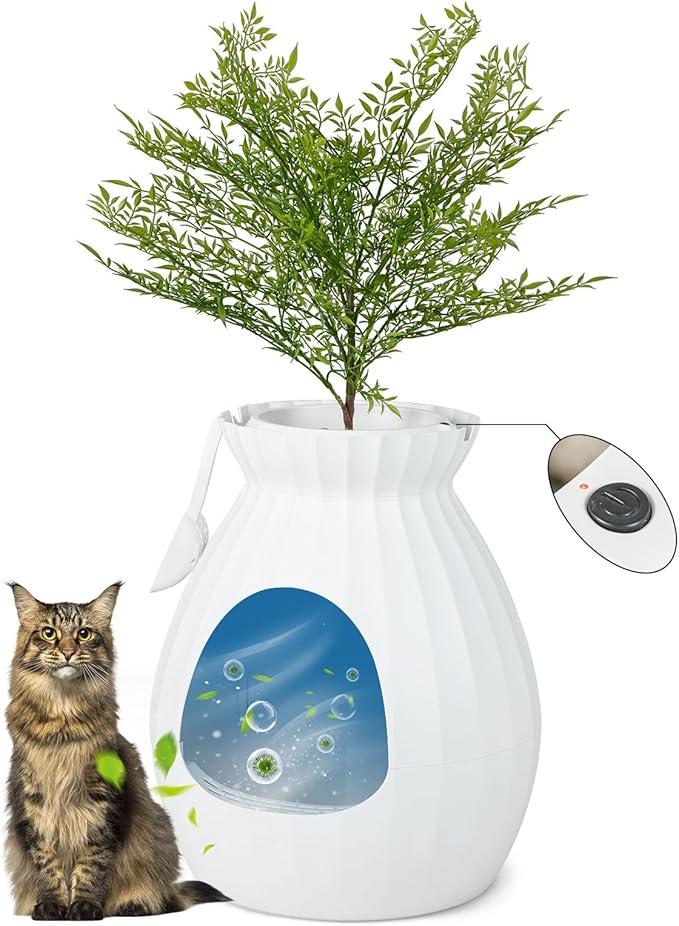 Tangkula Plant Litter Box, Hidden Cat Litter Box Enclosure Furniture