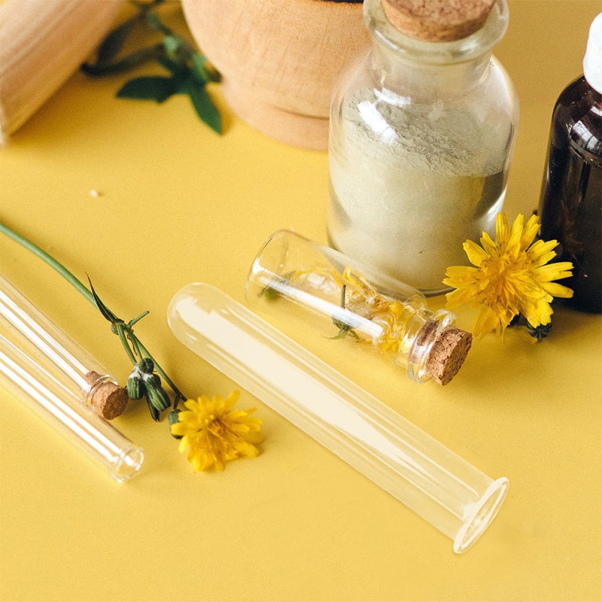 HEANUJJ 4pcs Glass Hydroponic Flower Tubes Test Tube Vase 2.5x3x18cm Propagating for Plants Desktop Propagation Station Terrarium Plant Decor