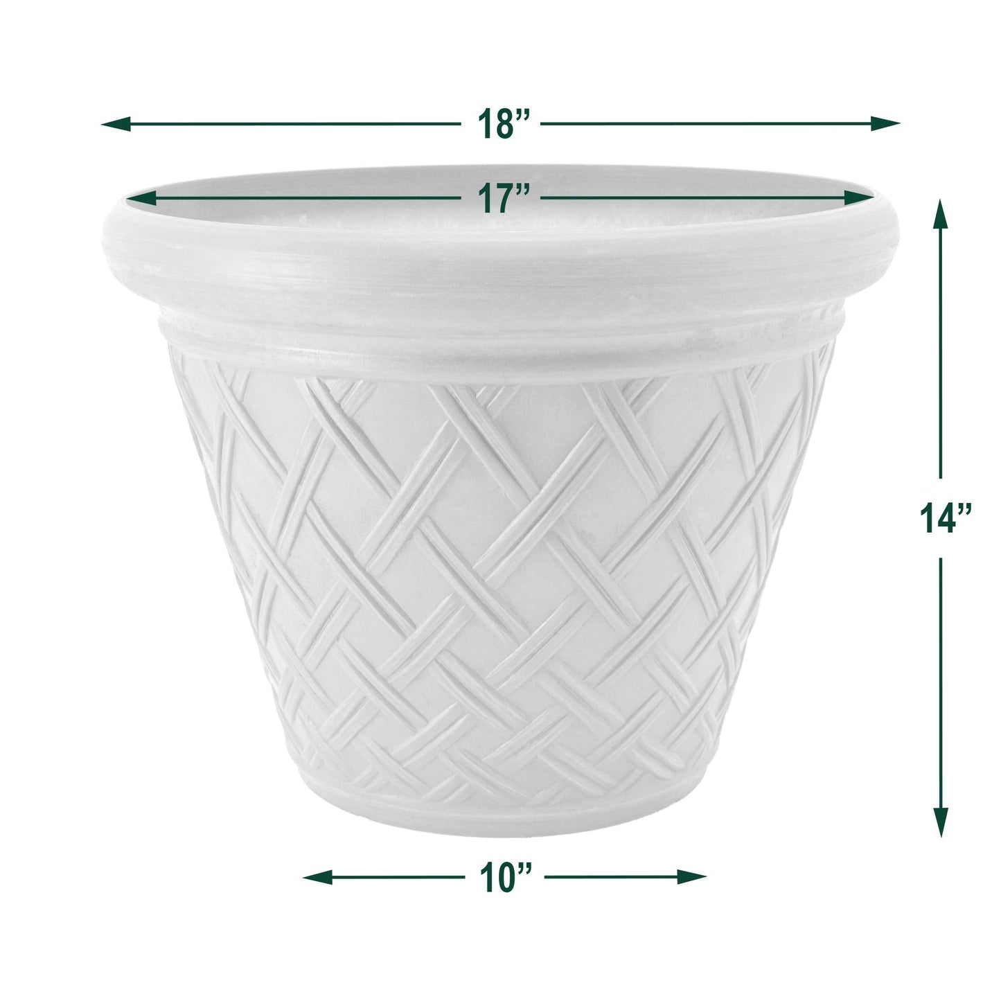 PSW Pot Collection Basket Weave Planter Pot for Indoor and Outdoor Plants and Gardens, 18-inch, Chocolate