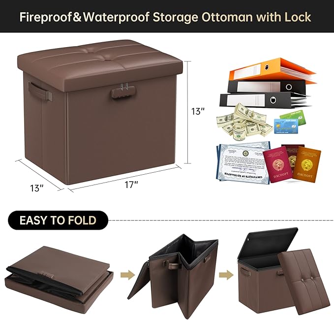 DocSafe Storage Ottoman Foot Rest Stool