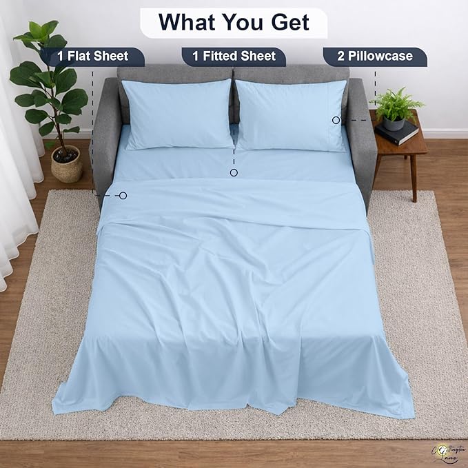 Cottington Lane Sleeper Sofa Sheets Full Size, 4 Piece Premium Quality 100%