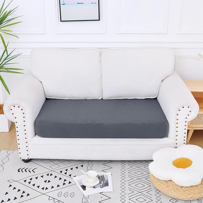 Smiry Waterproof Couch Cushion Covers, Stretch Jacquard Thick Sofa Cushion