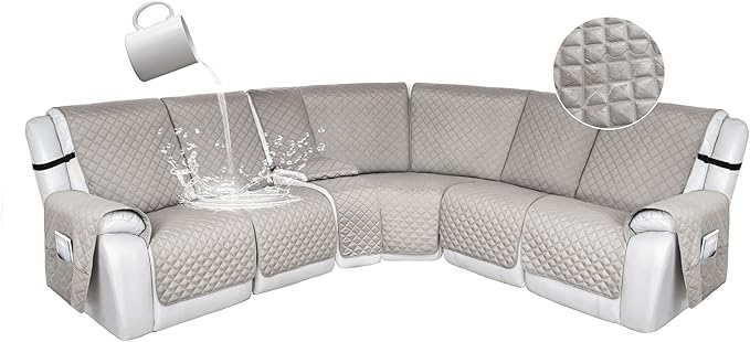 HDCAXKJ 100% Waterproof Reclining Sectional Couch Covers L Shape Recliner Sofa