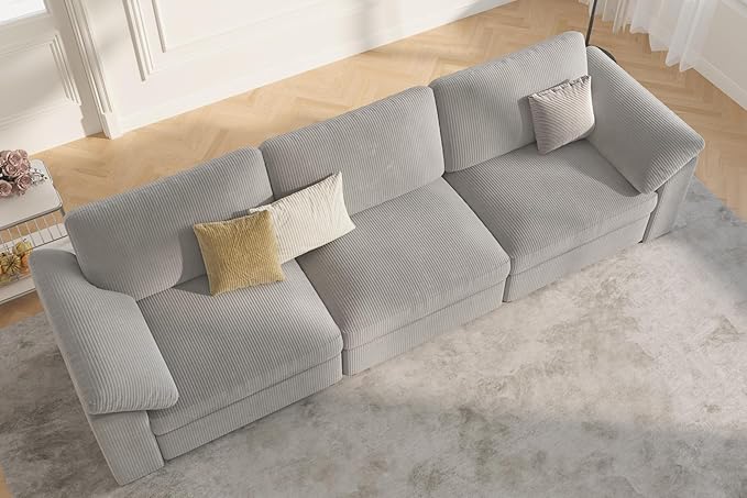 EASE MOOSE Sectional Modular Sofa, Comfty 3 Seat Cloud Couch, FSC Certified