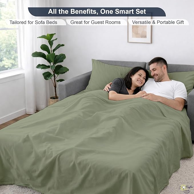 Cottington Lane Sleeper Sofa Sheets Full Size, 4 Piece Premium Quality 100%