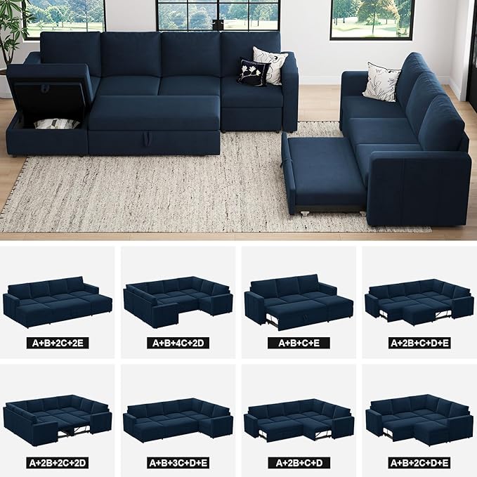 Belffin Modular Sectional Sleeper Sofa