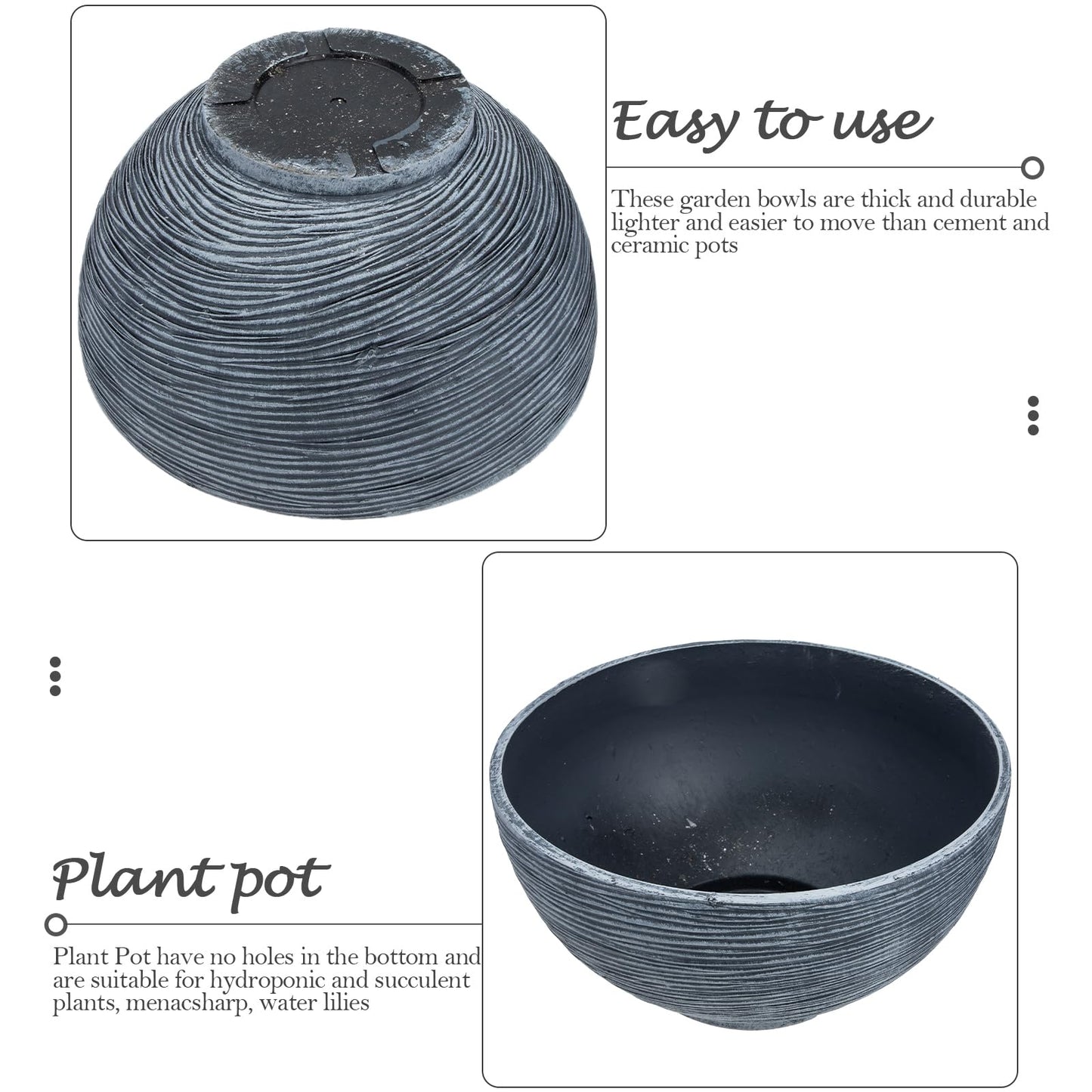Floating Plant Pot Water Lily Water Planter Large Hydroponic Planter Garden Plant Bowl Flower Planting Container Decoration Accessories Grey Flower Pots