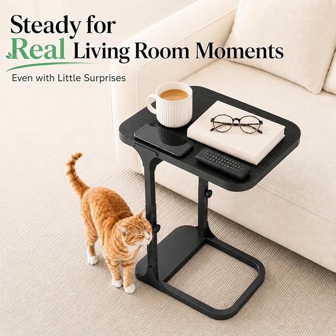 Kitstorack Height Adjustable End Table, Small Side Table