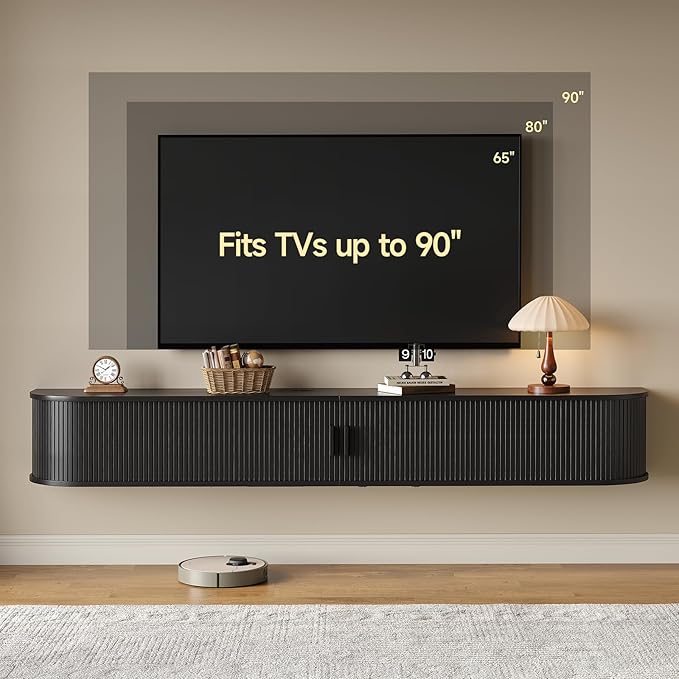 80" Floating TV Stand with Power Outlet
