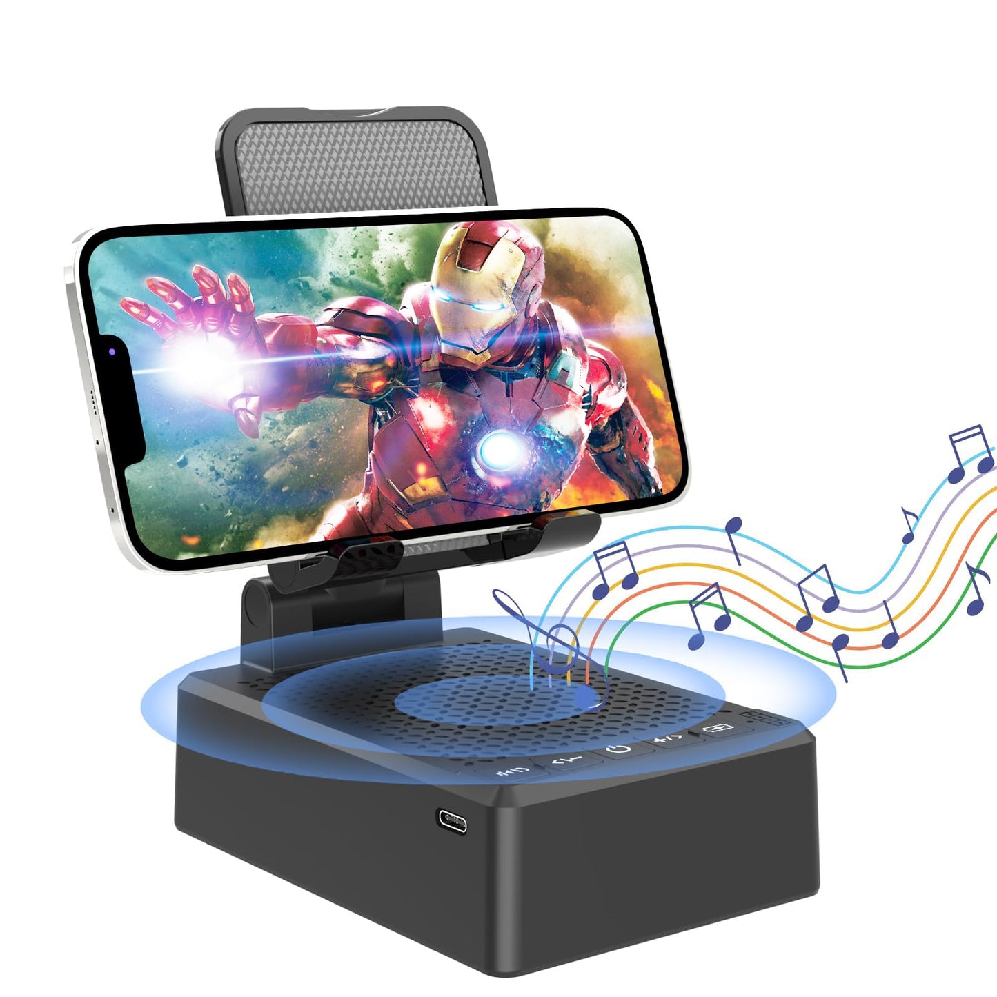 Birthday Gifts for Mother Father ,Cell Phone Stand with Wireless Bluetooth Speaker and Antislip Base HD Surround Sound for Home and Outdoors with Bluetooth Speaker for Desk Compatible with iPhone