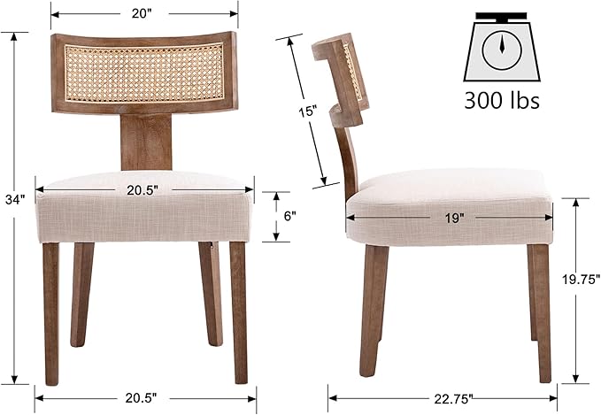 VESCASA Linen Upholstered Dining Chairs