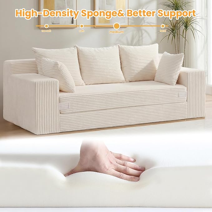 Boneless Couch 70 inch, 3 Seater Couch