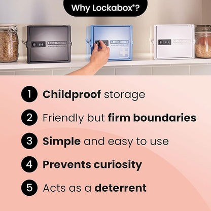 Lockabox One™ | Premium Medicine Lock Box | Medium Medication Lock Box With Code For Medicines, Vitamins & Supplements | External Size 12 x 8 x 6.6 inches (Medi Green)