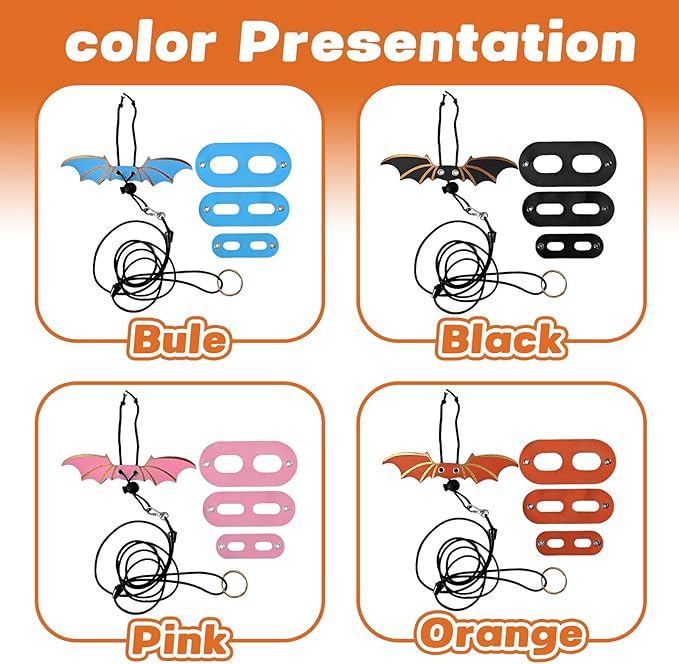 Dinosaur Wing Leash Harness for Bearded Dragons - 3-Size Adjustable Reptile Harness Set, Safe Escape-Proof Design for Lizards, Geckos, Iguanas & Small Pets (Pink)