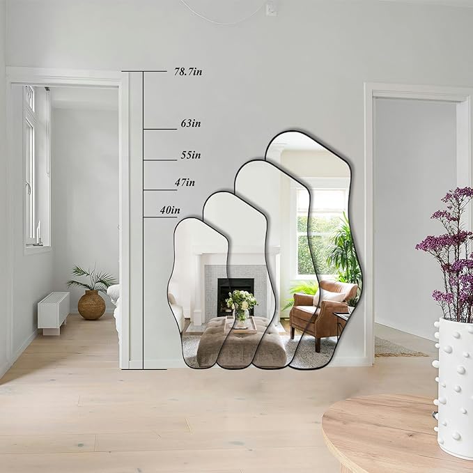 Irregular Wall Mirror, Modern Organic Shaped Mirrors