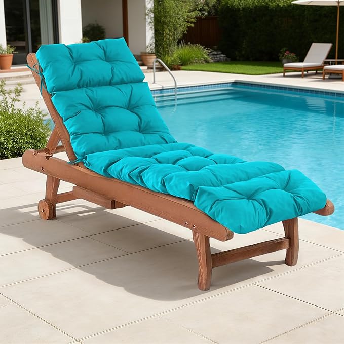 Chaise Lounge Cushions Outdoor, Waterproof & Fade Resistant Patio Lounge Chair