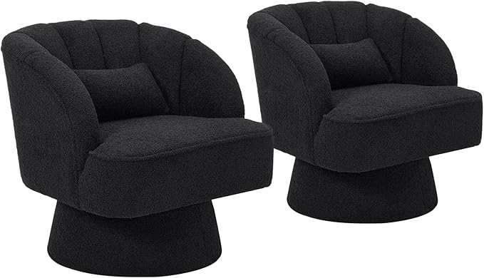 Garvee Ultra-Plush Swivel Accent Chair, 360° Barrel Lounge Chair