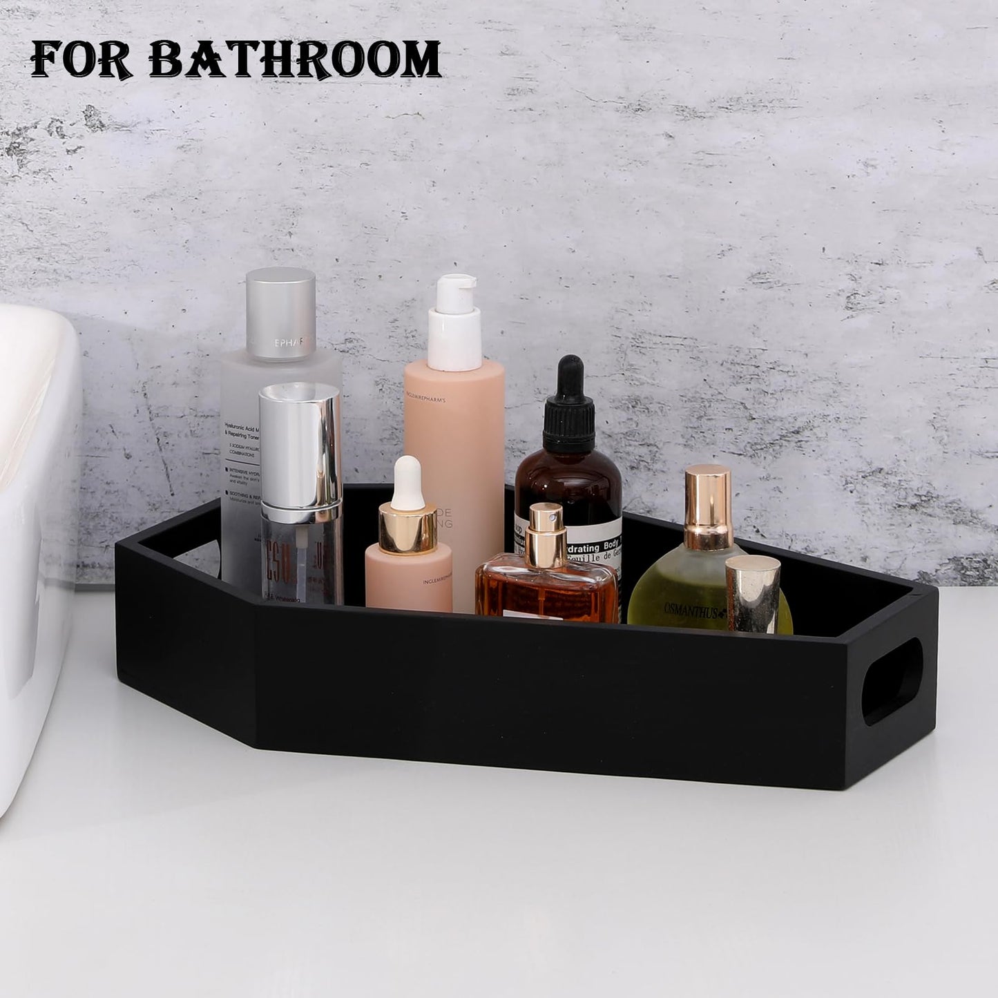 Wooden Serving Tray Coffin Tray Decorative Serving Tray-Black Spooky Gothic Home Decor for Party