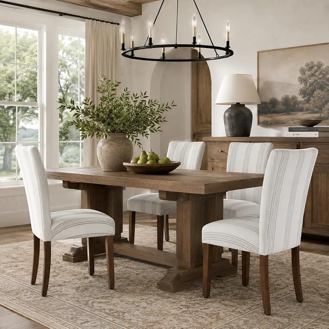 HomePop Classic Parsons Dining Chair- Brown Stripe