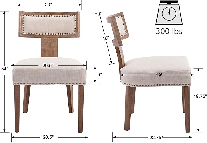 VESCASA Linen Upholstered Dining Chairs