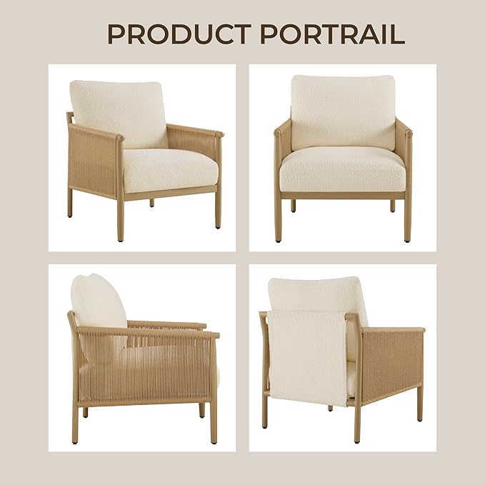 CHITA Accent Chairs Set of 2, Braid Modern Armchair