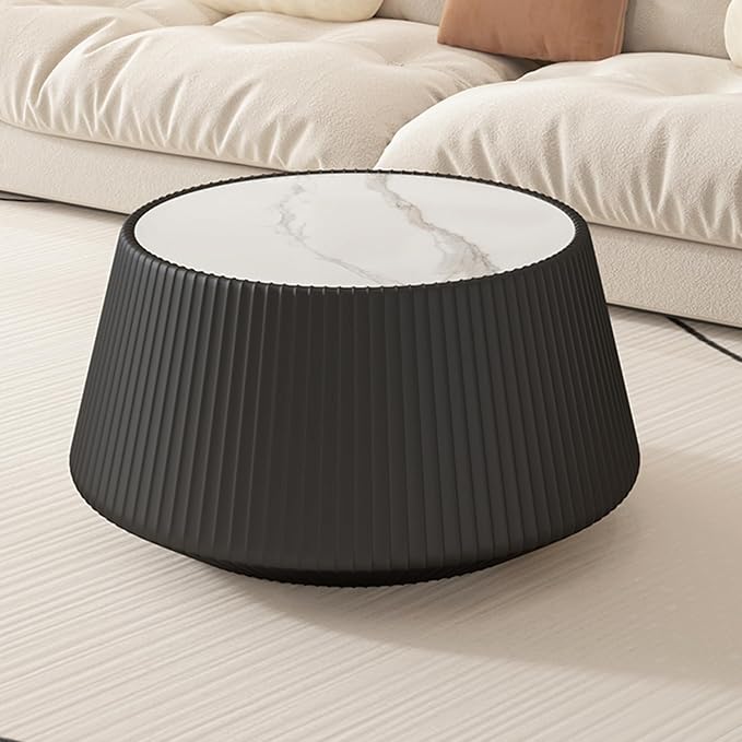 26.77" Marble Coffee Table, Modern Cup Shaped Coffee Table