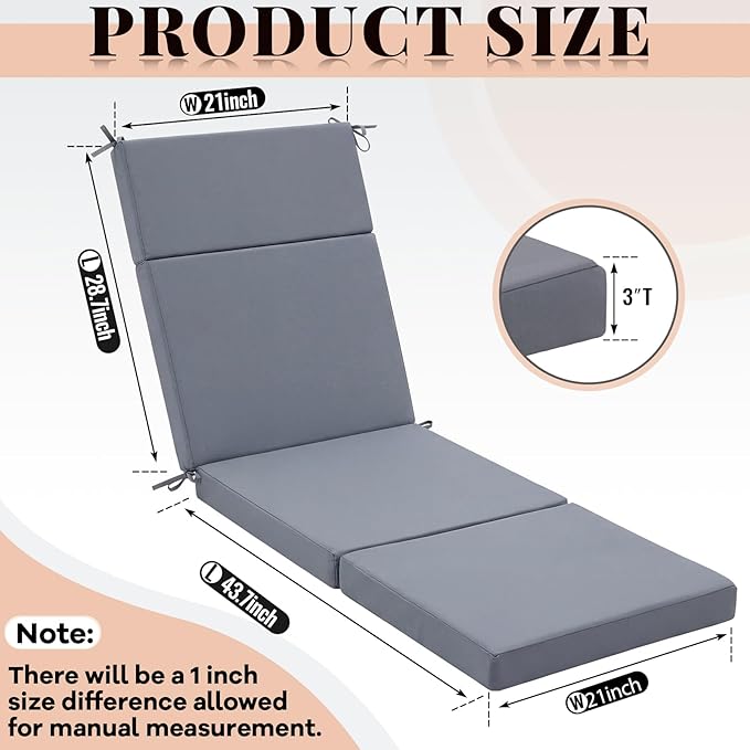 Patelai 2 Set Outdoor Chaise Lounge Cushions