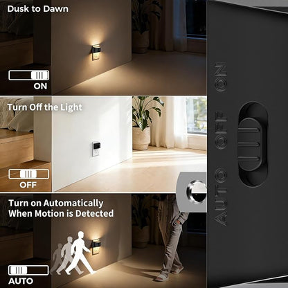 DORESshop LED Night Light[2 Pack], Night Lights Plug into Wall, 8-Color RGB LED Nightlight with Motion Sensor, Dusk to Dawn Sensor, Nightlights for Adults, Bedroom, Bathroom, Hallway