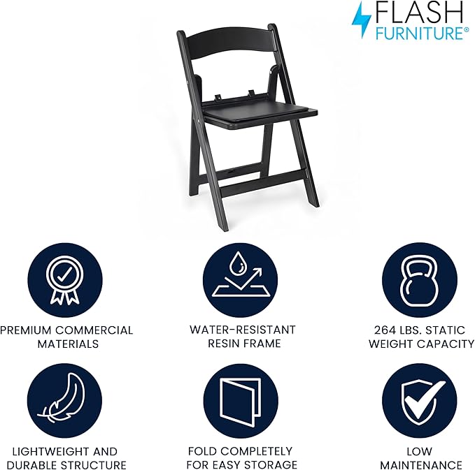 Flash Furniture Hercules Kids Black Resin Folding Chair