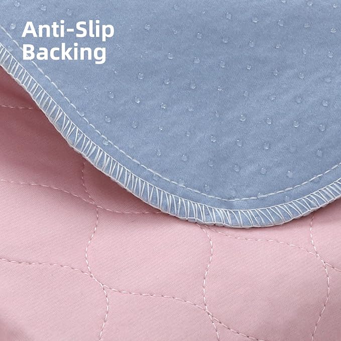 PUPTECK Washable Pee Pads for Dogs - Waterproof Reusable Puppy Potty Training Pads Whelping Mat - Fast Absorption Non-Slip Pet Food Feeding Mat (Pink, 36x72 Inch (Pack of 2))