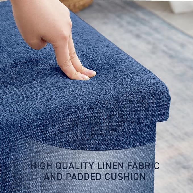 Ornavo Home 2 Pack 15 Inch Folding Storage Ottoman
