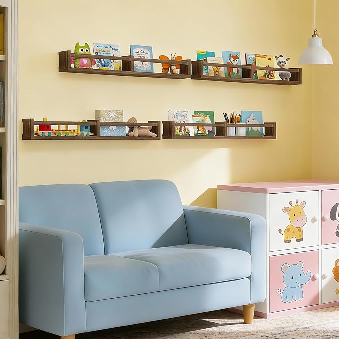 Fixwal Nursery Book Shelves, 32 Inch Floating Bookshelves