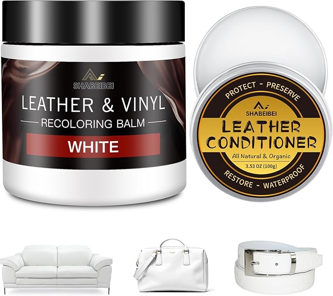 Leather Recoloring Balm with 100ml Mink Oil, Car Seats, Dye & Restorer