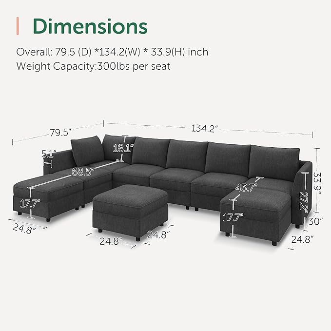 HONBAY Modular Sectional Sofa