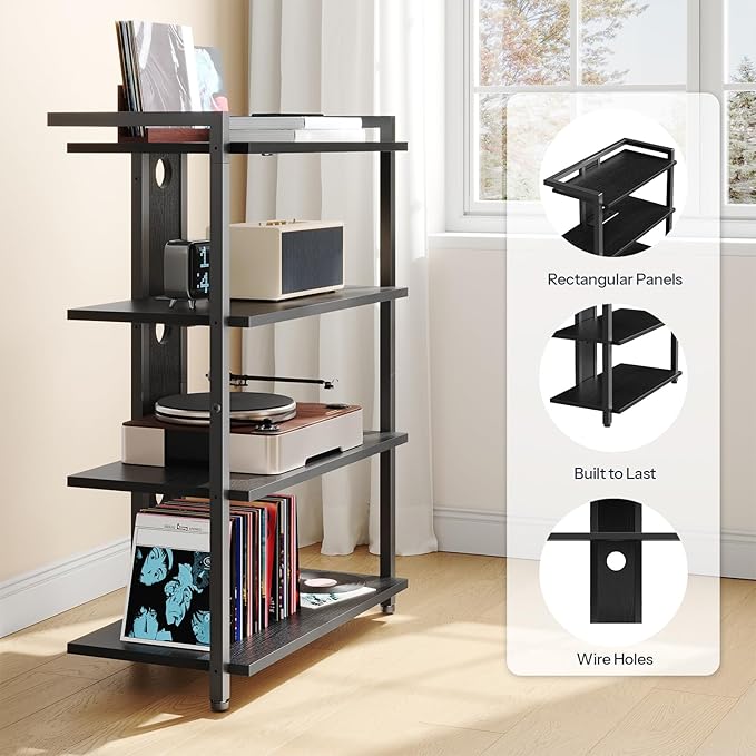 HOOBRO 4-Tier AV Media Stand, Media Console